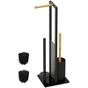 Relaxdays Bambukinis ir metalinis WC komplektas