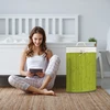 Relaxdays Bambukinis kampinis skalbinių krepšys