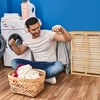 Relaxdays Bambukinis skalbinių krepšys su 2 maišais