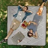 Relaxdays Dryžuota pikniko antklodė pilkai-balta