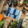 Relaxdays Dryžuotas pikniko kilimėlis mėlyna-balta
