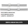 Vevor Linijiniai bėgeliai, SBR16, 500mm, Linijinio kreipimo sistema, CNC staklės, Guolių blokai