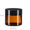 Relaxdays Gintaro spalvos stiklo kremo indelių rinkinys 60 ml