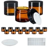 Relaxdays Gintaro spalvos stiklo kremo indelių rinkinys 60 ml