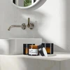 Relaxdays Gintaro spalvos stiklo kremo indelių rinkinys 60 ml