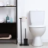 Relaxdays Juodas bambuko ir nerūdijančio plieno WC rinkinys