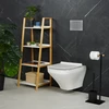 Relaxdays Juodas bambuko ir nerūdijančio plieno WC rinkinys