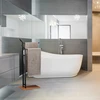 Relaxdays Juodas dvigubas rankšluosčių stovas su dviem skersiniais