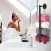 Relaxdays Juodas rankšluosčių laikiklis iš nerūdijančio plieno