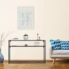 Relaxdays Juodas stiklinis konsolinis stalas
