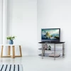 Relaxdays Juodas stiklinis TV staliukas