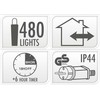 KOOPMAN Kalėdinės girliandos 480 LED su laikmačiu