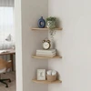 Relaxdays Kampinė sieninė lentyna, riešutas