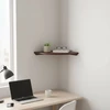 Relaxdays Kampinė sieninė lentyna riešuto spalvos