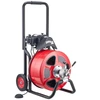 Vevor Kanalizacijos vamzdžių valymo mašina 30m x 19mm, automatinis tiektuvas, su ratais
