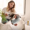 Relaxdays Kreminės baltos spalvos dirbtinės odos krepšys