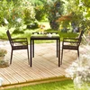 Relaxdays Kvadratinis sodo stalas su medžio efekto apdaila