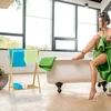 Relaxdays Laisvai pastatomas bambukinis rankšluosčių laikiklis