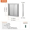 VEVOR Lauko virtuvės durys 610x610 mm, nerūdijančio plieno