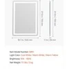 VEVOR LED vonios veidrodis su trimis spalvomis ir antirūko funkcija 50 x 70 cm