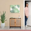 Relaxdays Kredensas su 2 rotango durelėmis