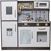 Enero Toys Medinė vaikų virtuvėlė su LED lempute juoda
