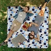 Relaxdays Mėlynas languotas pikniko pledas