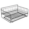 VEVOR Dvigulė metalinė lova su ištraukiama dalimi, 2in1 daugiafunkcinė sofa lova, juoda, svečių lova