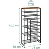 Relaxdays Metalinė ir MDF batų lentyna, 10 lygių
