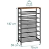 Metalinė ir MDF batų lentyna, 8 aukštų
