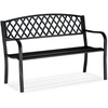 Relaxdays Metalinis sodo suoliukas su pintu dizainu