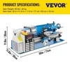 VEVOR Mini metalo tekinimo staklės, 550W kintamas greitis
