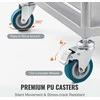 Vevor nerūdijančio plieno laboratorijos vežimėlis su 3 lentynomis