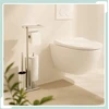 Relaxdays Nerūdijančio plieno WC rinkinys su lentynėle