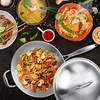 Relaxdays Nerūdijančio plieno wok keptuvė su dangčiu