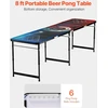 Nešiojamas 2,4 m beer pong stalas su LED