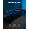 Nešiojamas 2,4 m beer pong stalas su LED