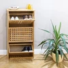 Relaxdays Pakreipiama riešutmedžio batų spintelė