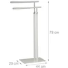 Relaxdays Pastatomas rankšluosčių stovas baltos/sidabrinės spalvos