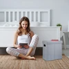 Relaxdays Pilka daiktadėžė-taburetė