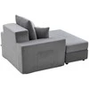 Sofa Vevor Pilka šezlonginė kėdė su pagalvėmis