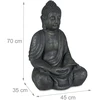 Relaxdays Pilka vintažinės išvaizdos Budos statula 70 cm