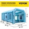 Vevor Pripučiama dažymo kabina 8 x 4,5 x 3 m