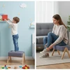 Relaxdays Pufas iš bambuko ir audinio
