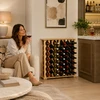 Relaxdays Pušinis vyno stelažas, 46 buteliams