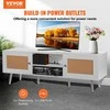 TV staliukas Vevor Rataninė televizoriaus spintelė 65" TV su lizdu