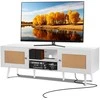 TV staliukas Vevor Rataninė televizoriaus spintelė 65" TV su lizdu
