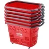 Vevor Raudonas plastikinis prekybos vežimėlis 6 vnt 39L