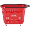 Vevor Raudonas plastikinis prekybos vežimėlis 6 vnt 39L