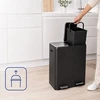 Relaxdays 2x30 l nerūdijančio plieno šiukšliadėžė